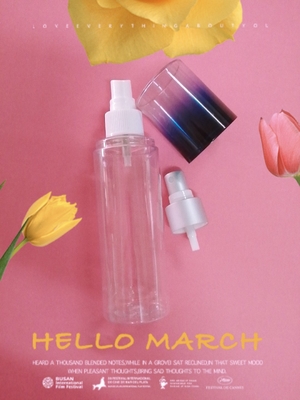OEM Cosmetic Spray Pump Bottle , Transparent Plastic Bottle 100ml 150ml